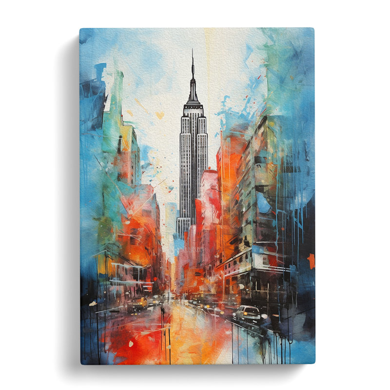 Empire State Building Action Painting - Print, 50cm H x 35cm W x 3cm D