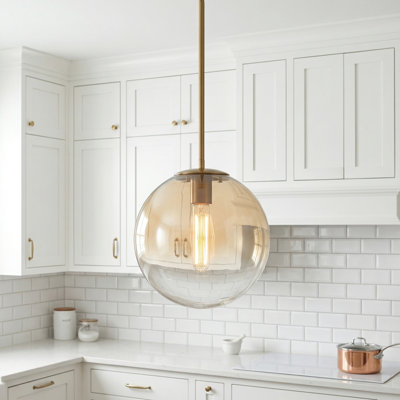 9" Glass pendany light