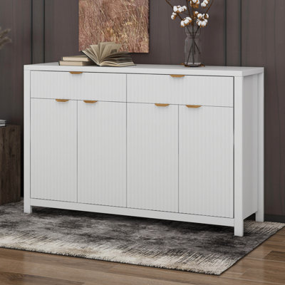 Buffet moderne à motif de vagues avec 2 tiroirs et 4 portes - rangement de style scandinave
