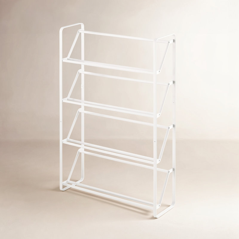 Étagère à chaussures Yamazaki Home, acier, pour 8 à 12 chaussures, blanc