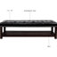 Banc rembourré pour chambre à coucher et entrée. Base en bois avec siège élastique pleine éponge. Construire. Housse de protection souple. Structure en bois massif, pieds en bouleau. Banc noir confortable pour hall d'entrée.-2115743188