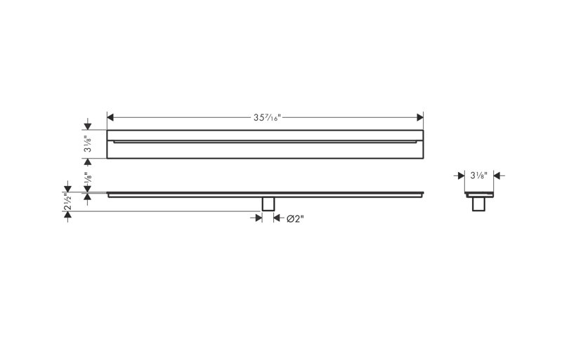 AXOR Drains Wall Installation 35 7/16", Matte White