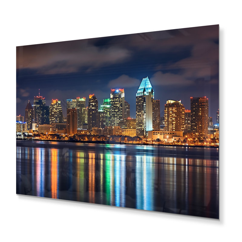 «Montreal Skyline at Night» - décoration murale en métal Montréal, H 16 po x l 32 po x P 1 po