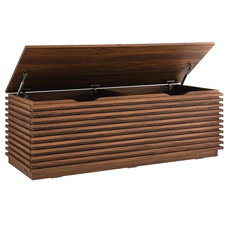 Banc de rangement Crawley, Noyer