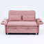 Lit rayé rose de 64,29 pouces pour la chambre à coucher et le salon, différents cas de figure réglables, main courante avec espace de rangement, accoudoirs, double fonctionnalité-1172336344-1172336349