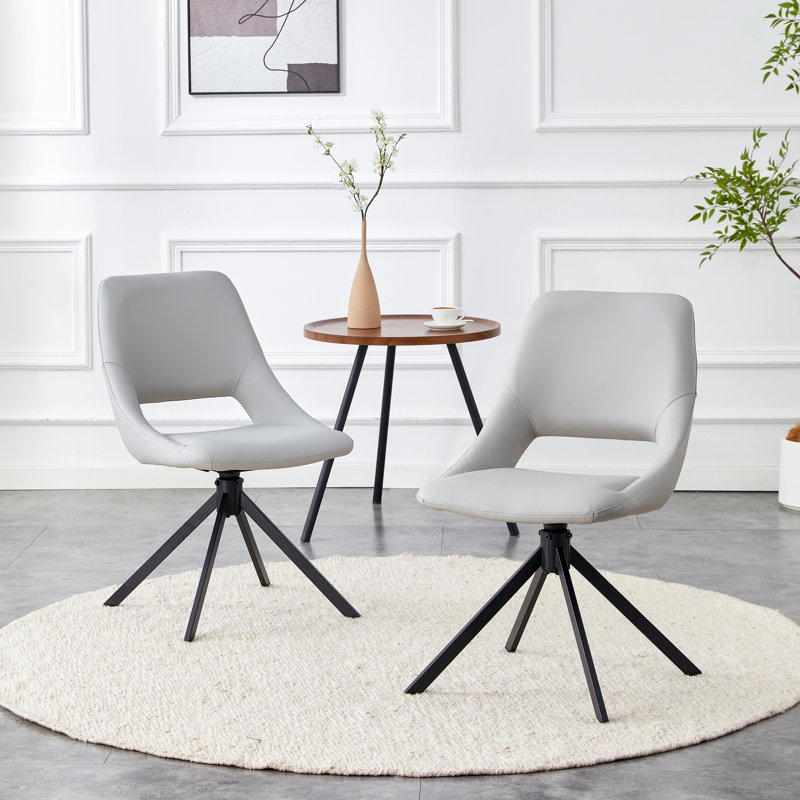 Ensemble de 2 chaises pivotantes confortables, Gris clair