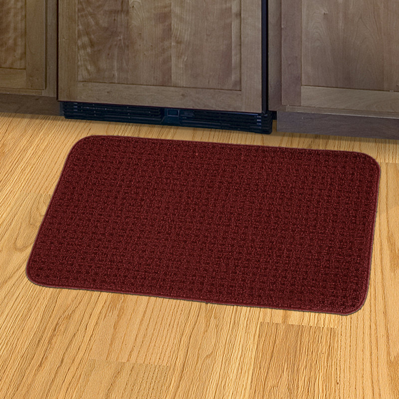 Benji Non-Skid Kitchen Mat, Chili Red, Rectangle 1'6" x 2'6"