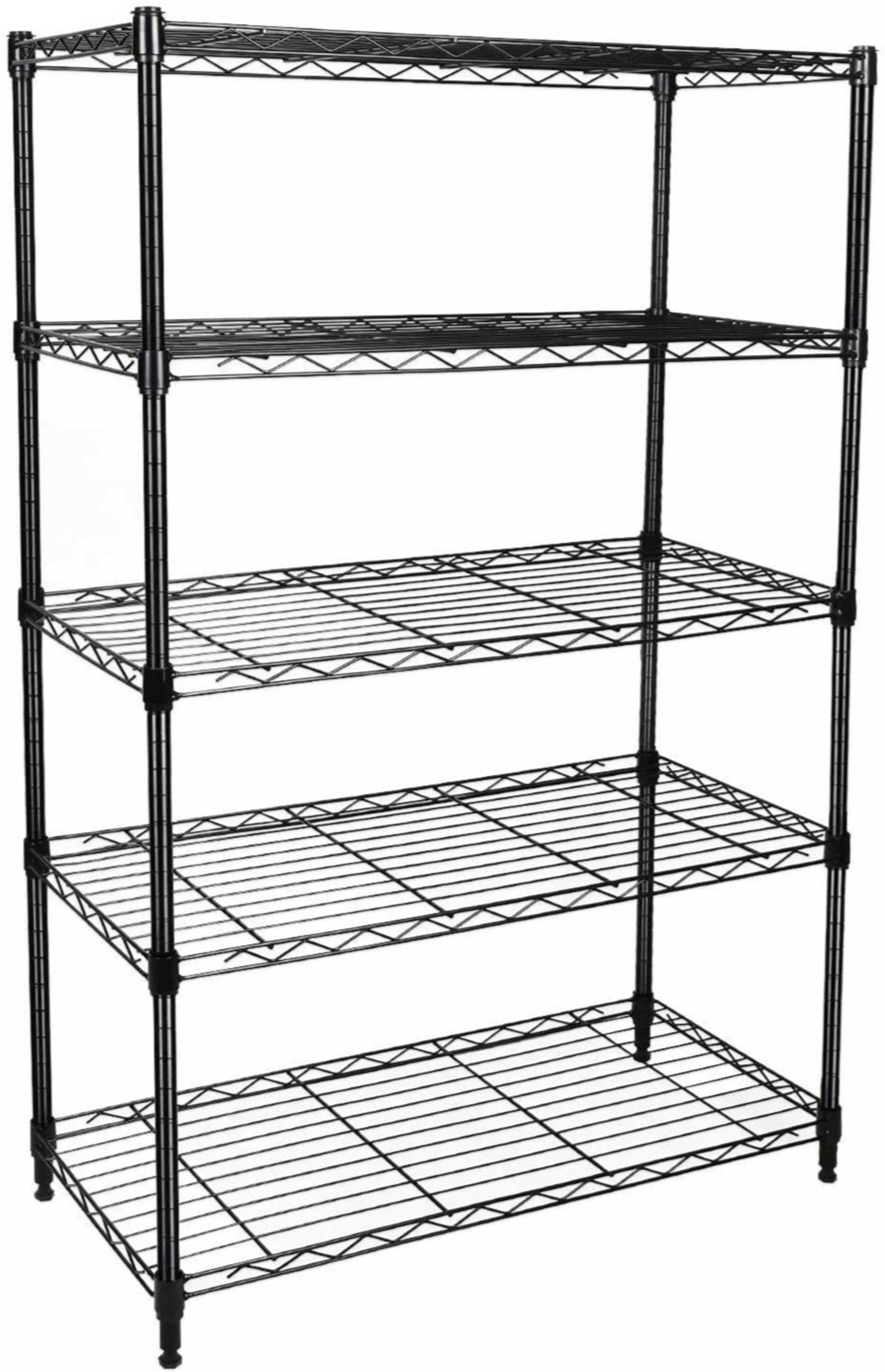 Simple Deluxe Heavy Duty 3-Shelf Shelving with Wheels, Adjustable Storage Units, Steel Organizer Wire Rack, Black