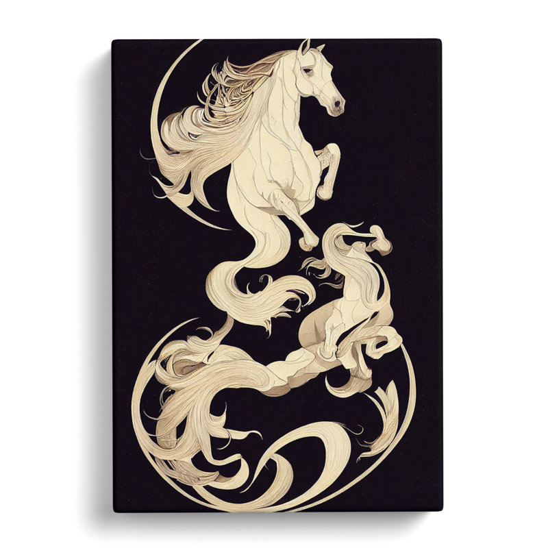 Art Nouveau Horse No.1 - Wrapped Canvas Print, 50cm H x 35cm W x 3cm D