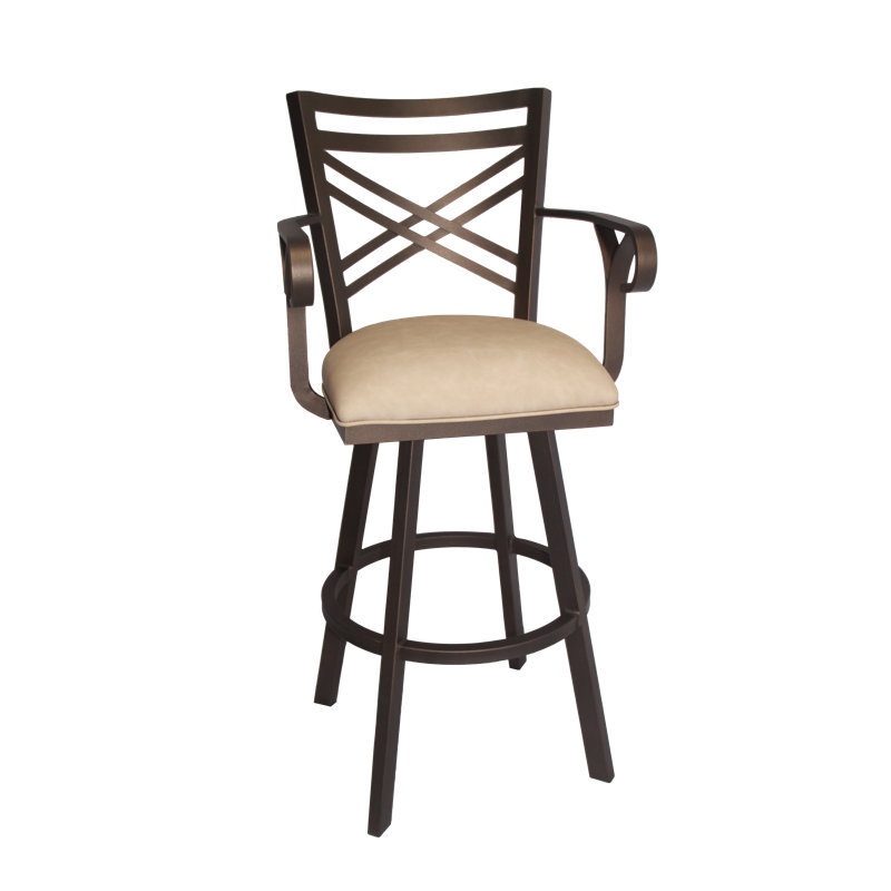 Swivel Upholstered Faux Leather Counter Stool, Bar Stool (30" Seat Height)