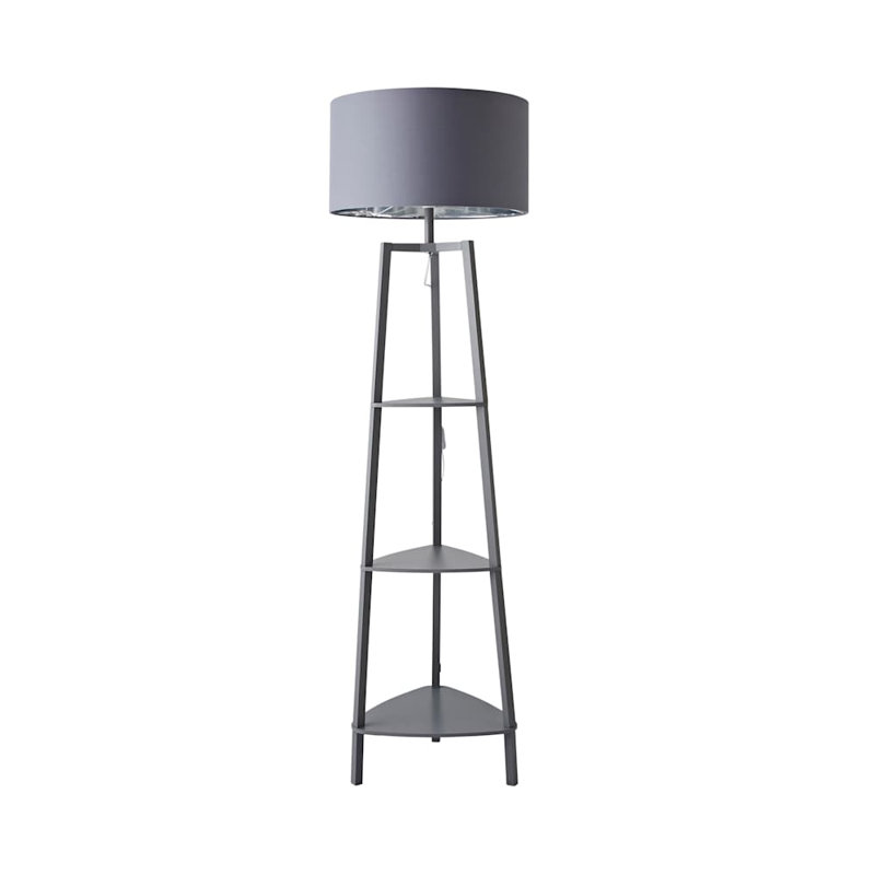 Aidrian 155cm Tripod Floor Lamp, No, Grey, Grey/Chrome