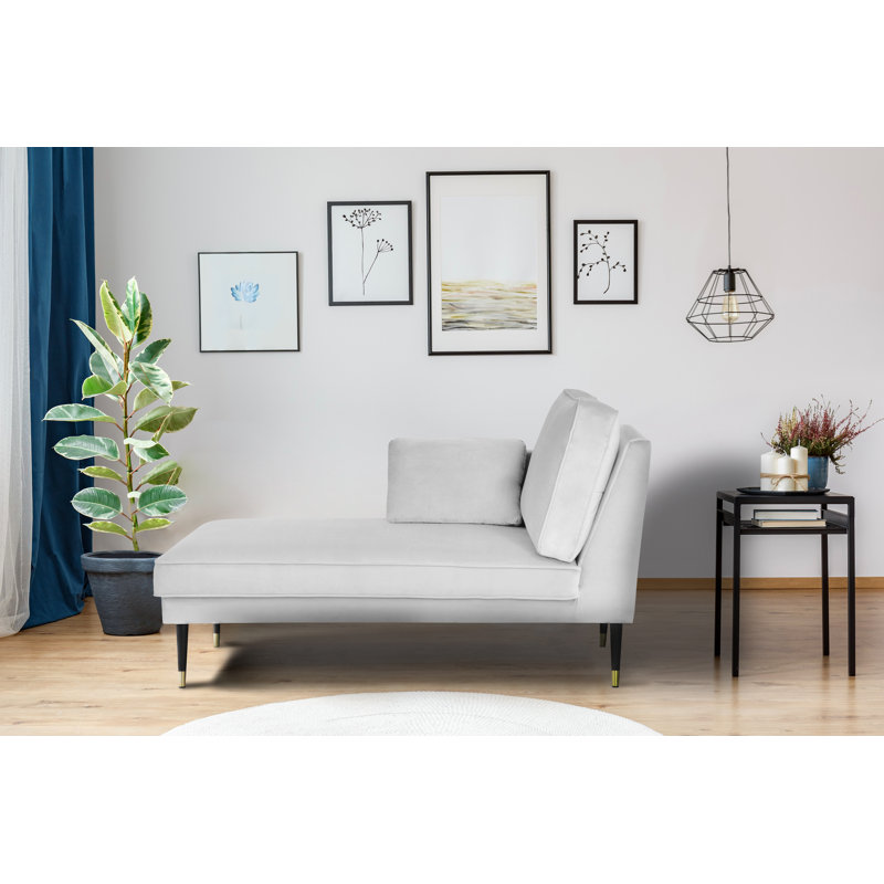 Pickering Upholstered Chaise Lounge, Silver