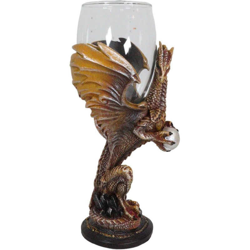 Dragon rouille, perle et verre à vin Guardian