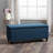 Navy Blue Fabric With Dark Brown Birch Legs For , 41.95"W X 18.62"D 18.62"H Storage,-1910775443