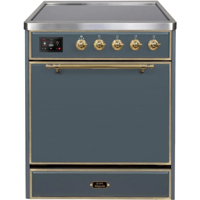 ILVE Majestic II 30 in Induction Range, Blue Gray/Brass