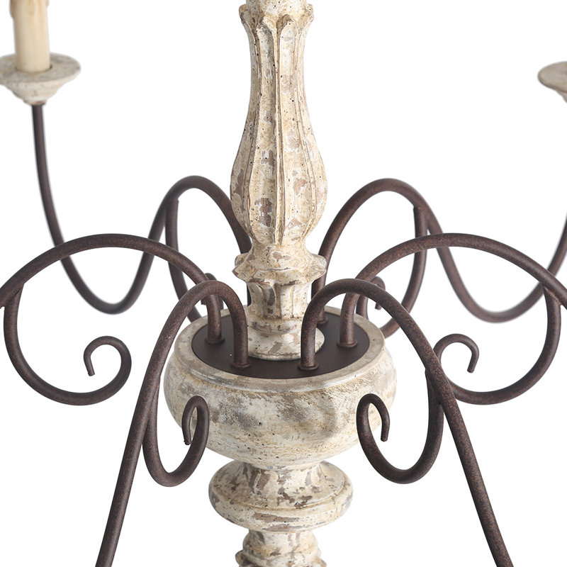 Freddi 6-Light 37" Large Classic Chandelier with Handwood