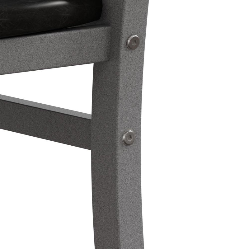 Retro Rectangular Stretch Dining Table, Stylish Simple Metal Dining Chair, Combination Set, Gray, Black/Gray