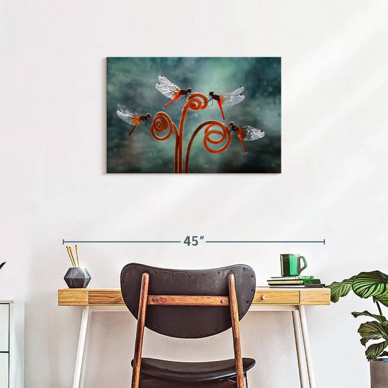 Brampt Perching Dragonflies, 20" H x 30" W