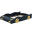 Lit double en forme de voiture de course avec rangement - Bleu foncé / jaune Fabrication en bois robuste pour chambre à coucher-853830442-853830440