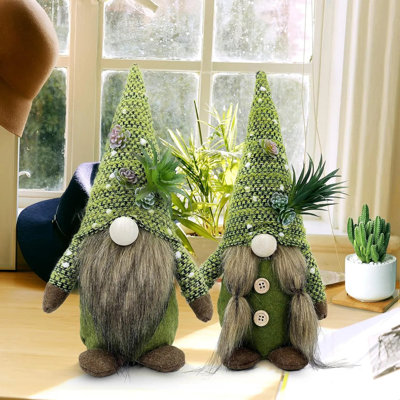 Gnomes en peluche, ornement unique unique de bonne chance, décoration de table de bureau d'intérieur