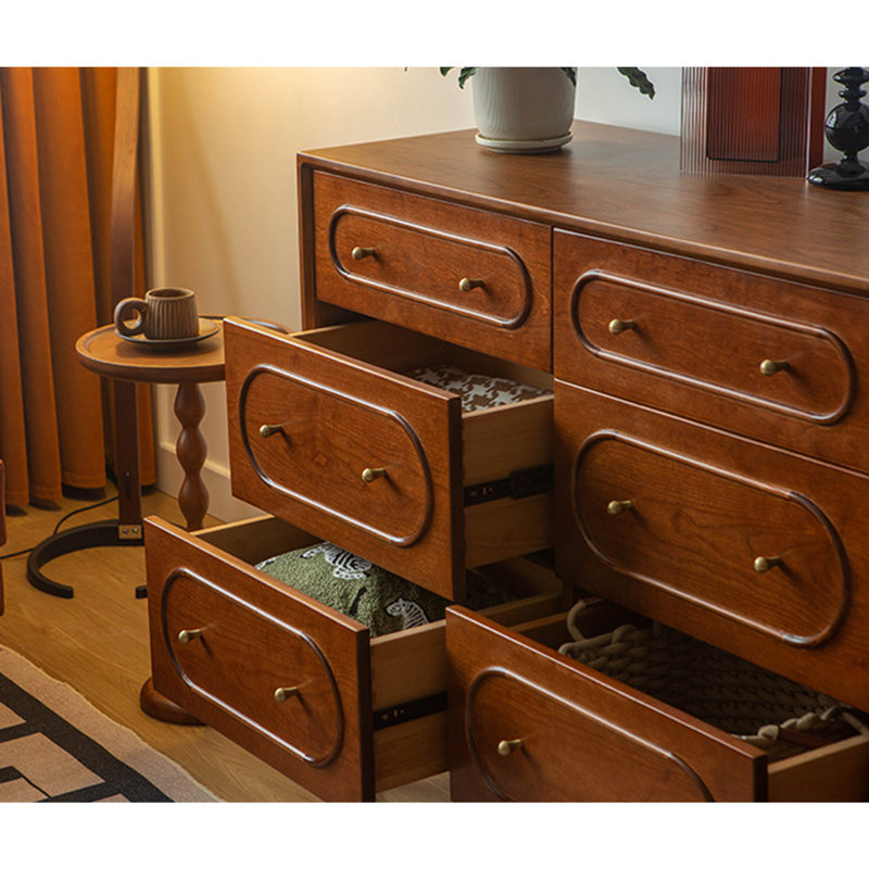 Brass Handle Metal Rail Buffet Table