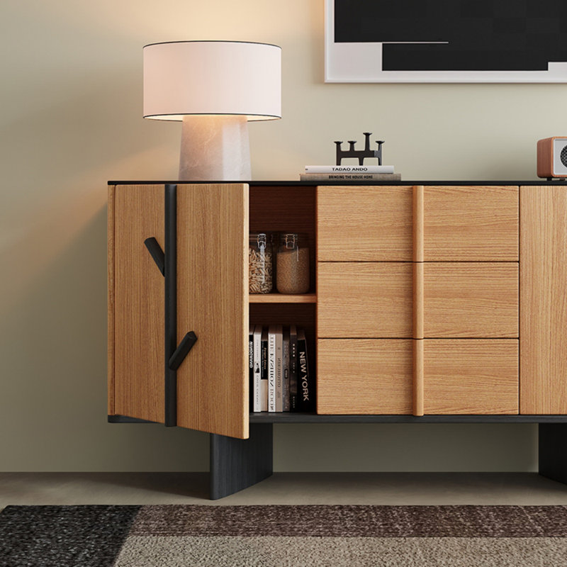 Buffet haut de gamme de style rétro, H 32,28 po x l 70,87 po x P 15,75 po