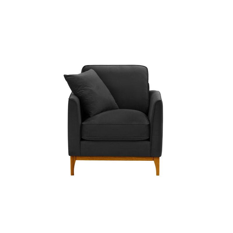 Jaar Upholstered Armchair, Walnut, Black
