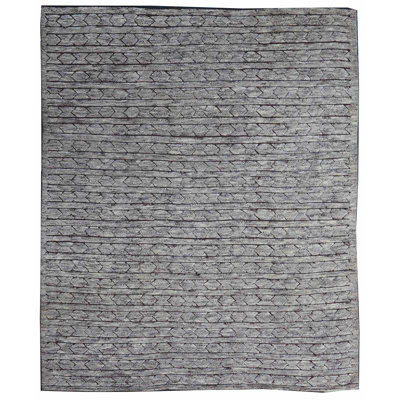 Tapis gris / noir noué à la main de haute qualité