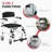Shower Wheelchair With 4 Castor Wheels, 17" Seat Width, Black, Waterproof, Rectangle Bucket For Mobility Rolling Padded , Detachable Disabled