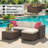 5-Piece Outdoor Patio Sectional Set with Ottoman & Tempered Glass Table, Convertible PE Rattan Sofa Set, All-Weather Garden, Backyard, Porch, and Poolside Furniture-1116505004