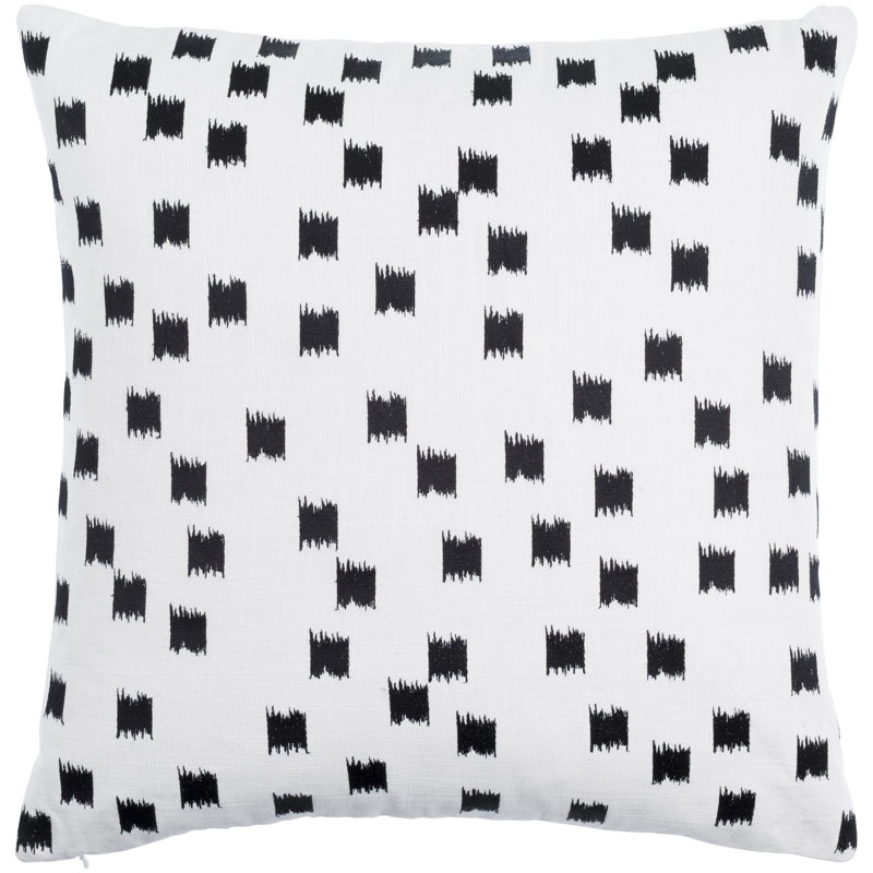 Chromatique Geometric Cotton Throw Pillow, Black, 18" x 18", Pillow Cover Only - No Insert