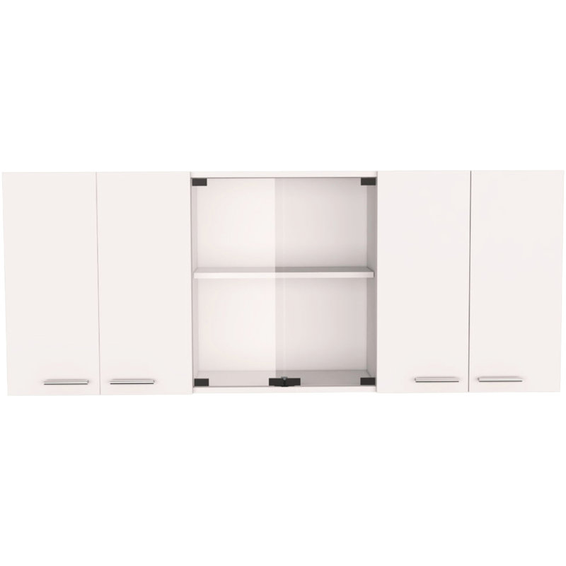 Cuisine attrayante: armoire murale blanche et îlot à souhait: avec style et beauté