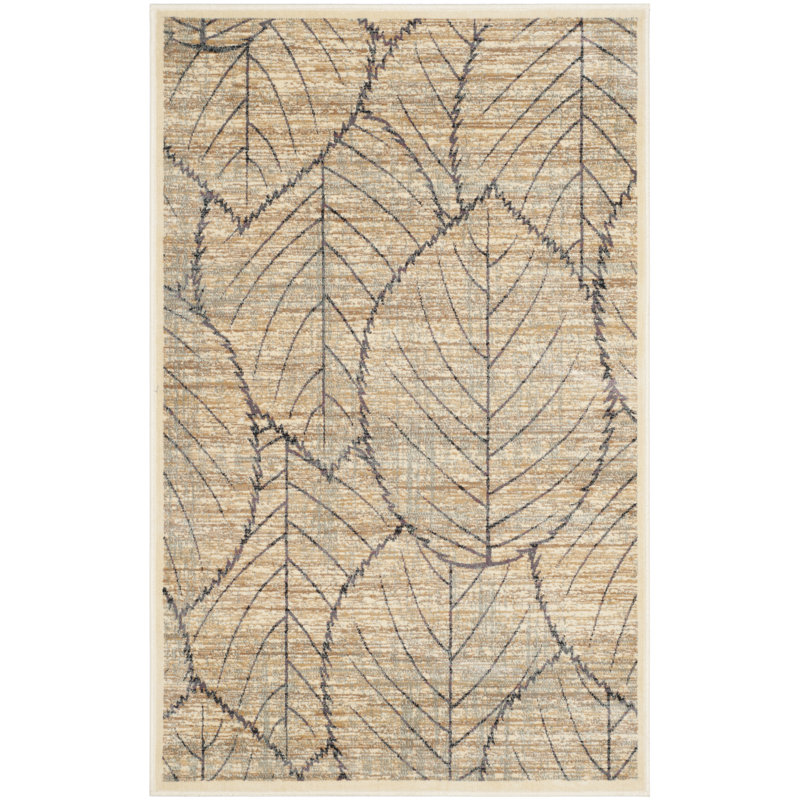 Tapis beige Martha Stewart, Rectangle 2 pi 7 po x 4 pi