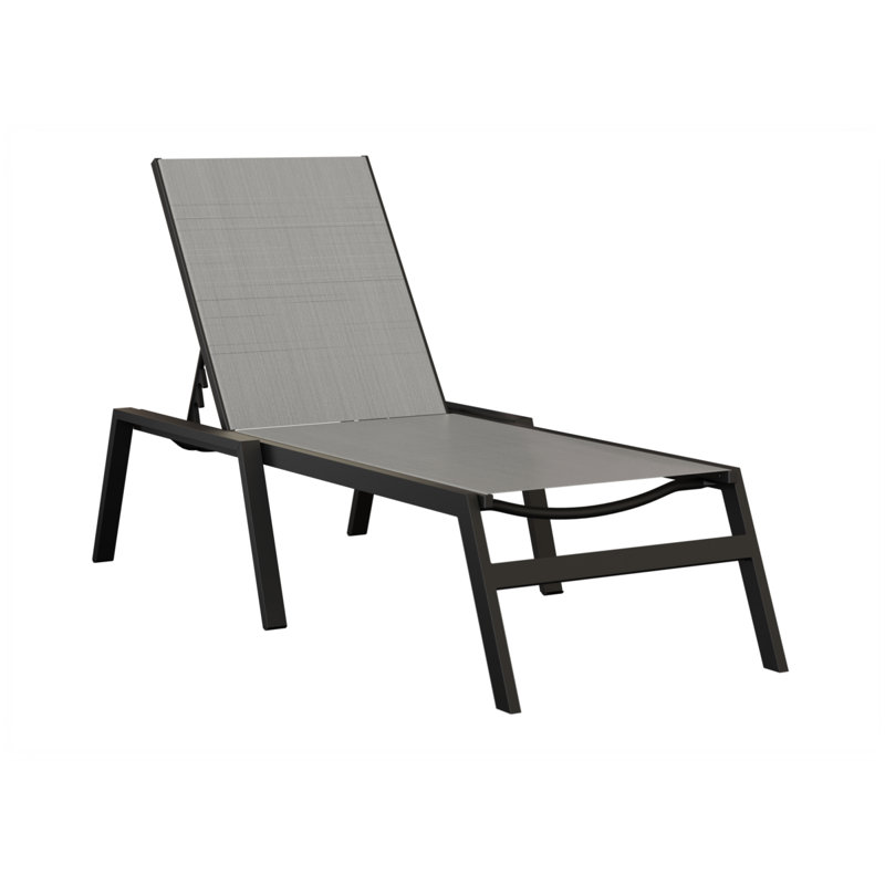 Chaise longue sans accoudoirs Berlin Gardens Vida, Gris foncé, Noir mat