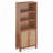 Bookcase with Rattan Doors,5 Tier Storage Wood Shelves-24003489