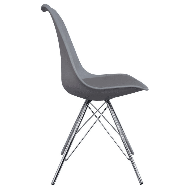Topeka 45cm H Upholstered Side Chair, Dark Grey