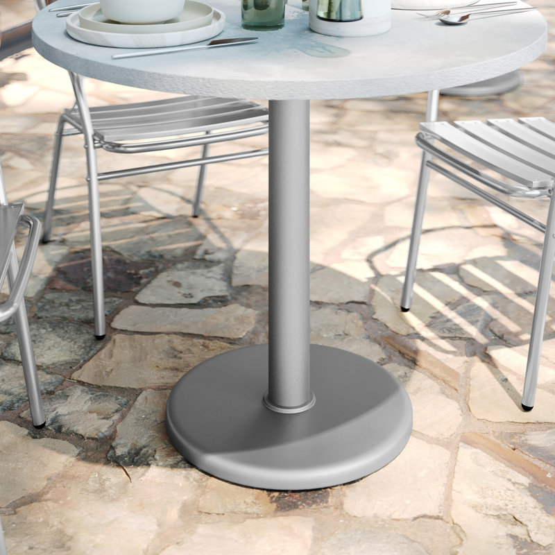 Base de table de restaurant Jackson Heights, 18 po, Argent argent