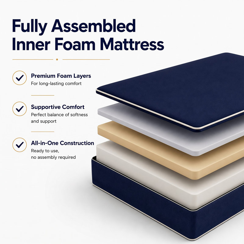 Winkelman 5-Inch Medium Firm Water Resistance Nylon Vinyl Dual Sided Mattress, Noiseless, Soft Cloud Feeling, California King