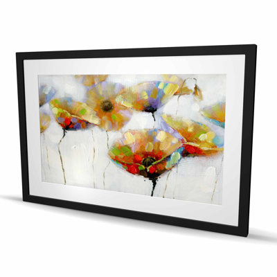 Color Spotted Flowers - Framed Matted Print for Home Decor