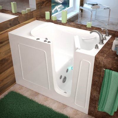 Therapeutic Tubs 26 in. x 53 in. Right Drain Quick Fill Walk-In Whirlpool Tub with Powered Fast Drain in White