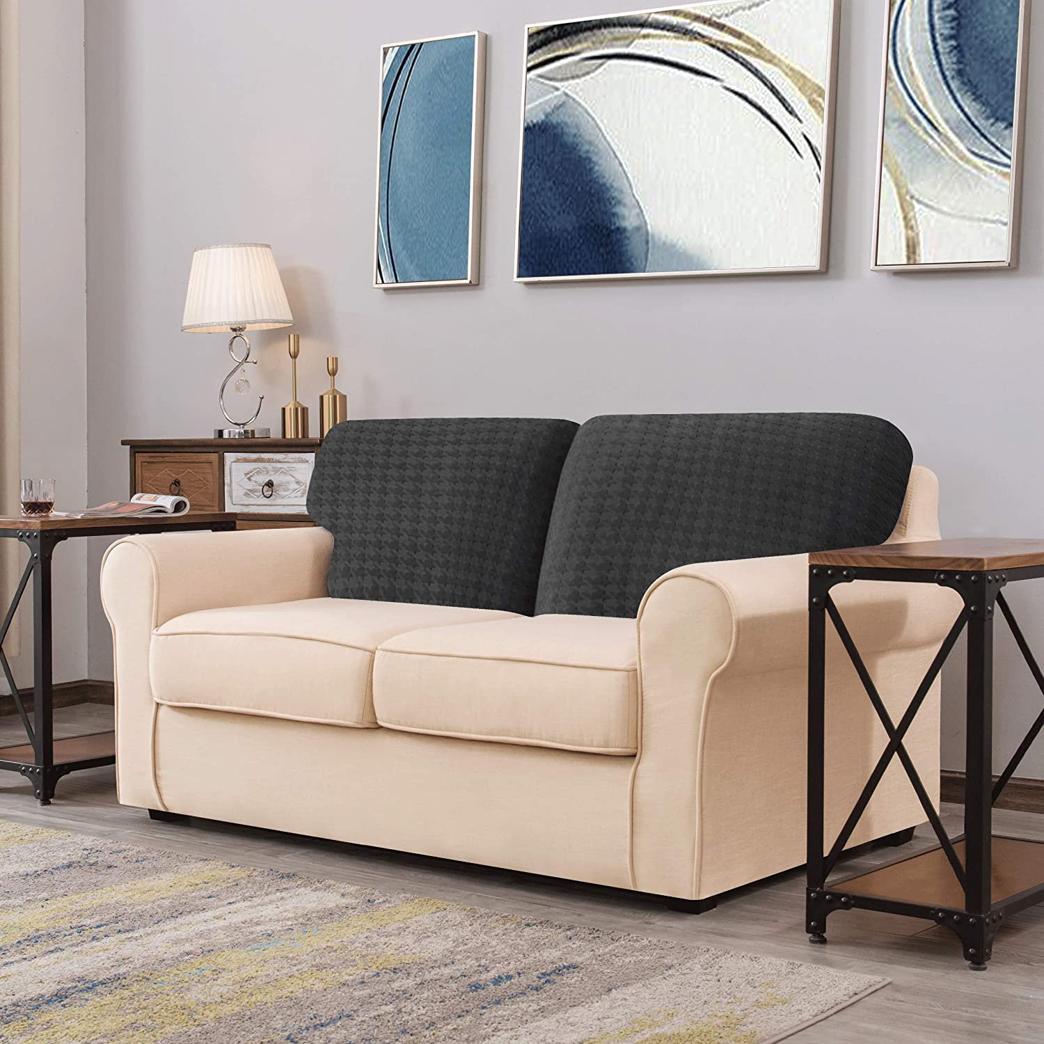 Rebrilliant Houndstooth T-Cushion Sofa Slipcover - Wayfair Canada