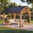 12 ft. W x 10 ft. D Outdoor Cedar Wood Gazebo with Metal Steel Gable Roof For Garden, Porch, Patio