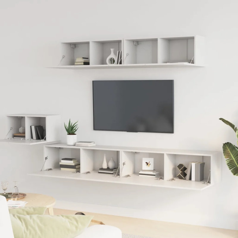 Kirbee Unfinished TV Stand for TVs up to 43", White