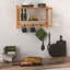 Tablette décorative en bois massif de bambou avec barre à serviettes et crochets