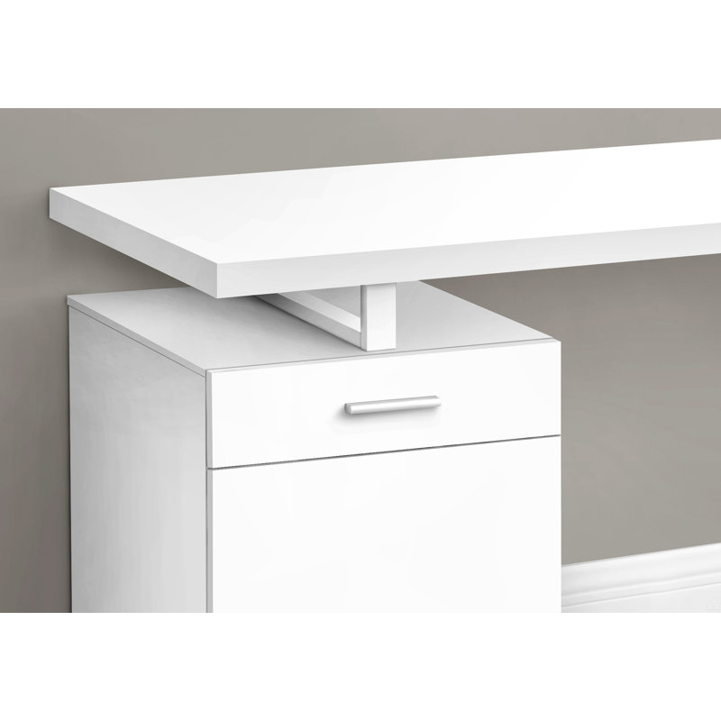 Bureau d'ordinateur, bureau personnel, ordinateur portable, installation à gauche, à droite, tiroirs de rangement
