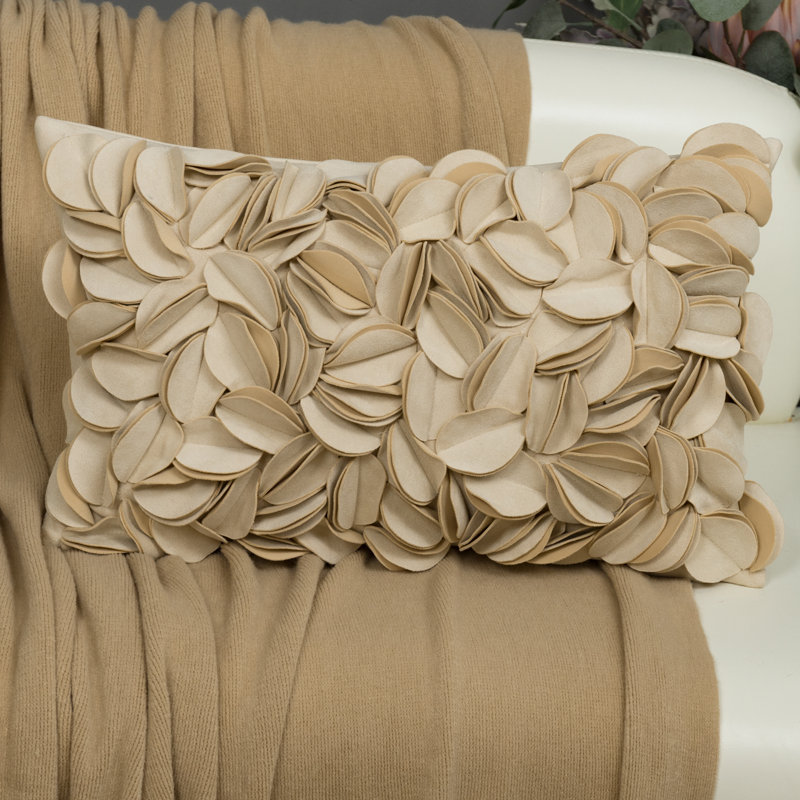 Embroidered Pillow Cover Decorative Floral Accent Pillow Case Home Decor Cushion Cover, Rectange 12"H x 20"W