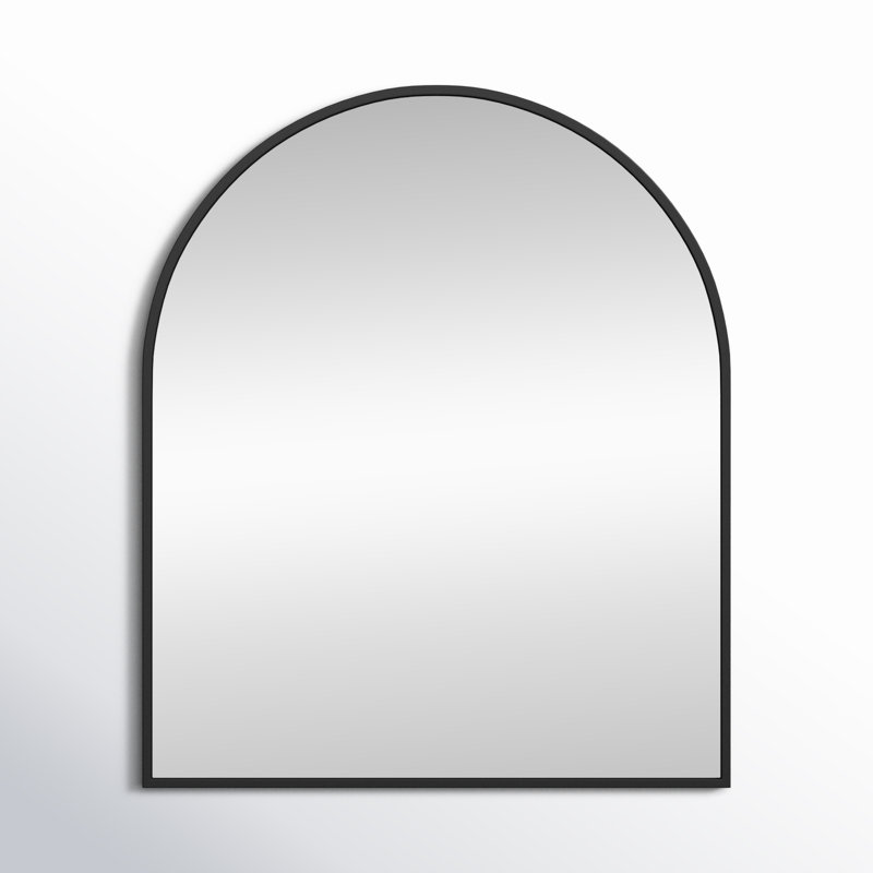 Sabine Metal Arch Wall Mirror, Black, 36" x 30"