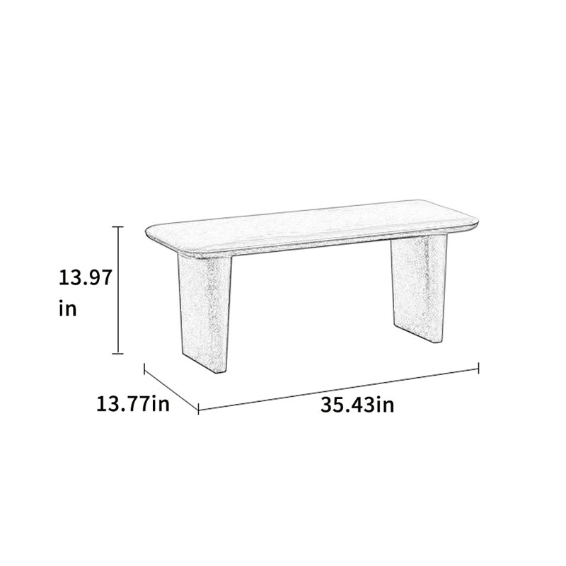 Oak Coffee Table with Versatile Design, 13.97" H x 35.43" L x 13.77" W
