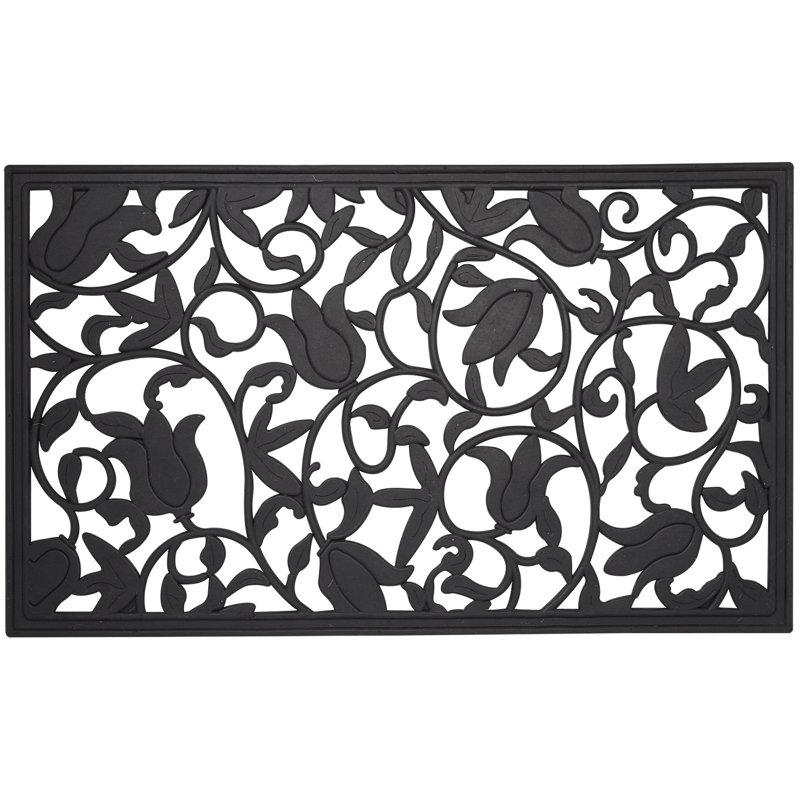 Non-Slip Floral Outdoor Doormat