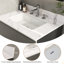 Dessus de meuble-lavabo en marbre 31 po, comptoir avec trous de robinet pré-percés, comptoir de salle de bain avec lavabo central rectangulaire encastré et dosseret de 4 po de hauteur